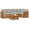 vidaXL Setovi sofa 6 pcs Prirodna i svijetlo siva Čvrsto drvo akacije