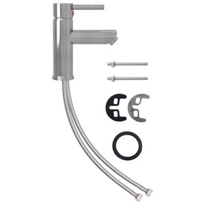 vidaXL Kupaonska slavina za umivaonik srebrna 130 x 176 mm