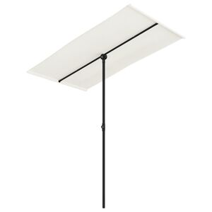 vidaXL Vrtni suncobran s aluminijskim stupom 180x110 cm pijesak bijeli
