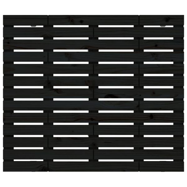 vidaXL Zidno uzglavlje crni 146x3x91,5 cm od masivne borovine