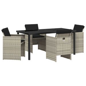 vidaXL Vrtni set za objed 5 pcs Svijetlo siva poliratan