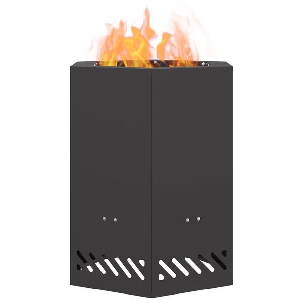 vidaXL Oganj bez dima Crna 38 x 38 x 51 cm Čelik