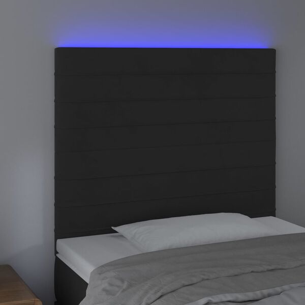 vidaXL LED uzglavlje crno 90x5x118/128 cm bar&scaron;unasto