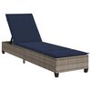 vidaXL Ležaljka s jastucima siva 55x200x25,5 cm poli ratan