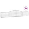 vidaXL Lučne gabionske ko&scaron;are 4 kom 400x30x60/80 cm pocinčano željezo