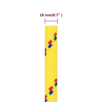 vidaXL Brodski konop žuti 18 mm 50 m od polipropilena