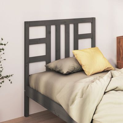 vidaXL Uzglavlje za krevet sivo 96 x 4 x 100 cm od masivne borovine