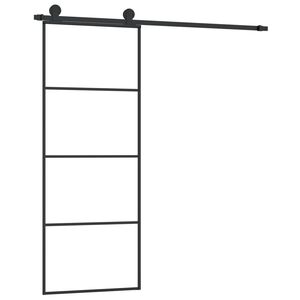 vidaXL Klizna vrata s priborom 76 x 205 cm od ESG stakla i aluminija