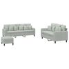 vidaXL 3-dijelni set sofa s jastucima svjetlosivi bar&scaron;unasti