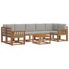 vidaXL Set vanjskih sofa s jastukom 8 pcs Prirodna i svijetlo siva