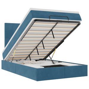 vidaXL Okvir za krevet s madracima tamnoplavi 120x190 cm bar&scaron;unasti