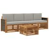vidaXL Set vanjskih sofa s jastukom 5 pcs Prirodna i svjetlosiva