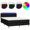 vidaXL Krevet box spring s madracem LED crni 140x200 cm od tkanine