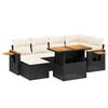 vidaXL 7-dijelni set vrtnih sofa od poliratana s jastucima crni