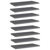 vidaXL Police za knjige 8 kom visoki sjaj sive 40x20x1,5 cm od iverice