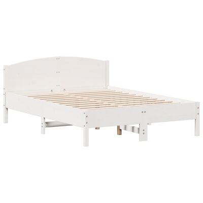 vidaXL Okvir kreveta s uzglavljem bijeli 120 x 190 cm od borovine