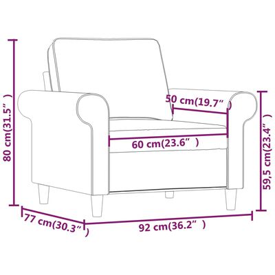 vidaXL Fotelja tamnosiva 60 cm tkanina