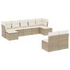 vidaXL 9-dijelni set vrtnih sofa s jastucima bež od poliratana