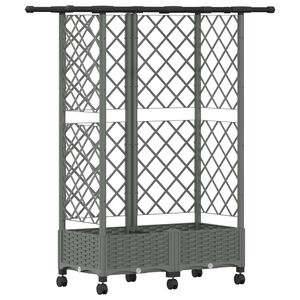 vidaXL Povi&scaron;eni krevet s mrežom i krovom Svjetlosiva 124 x 40 x 127 cm
