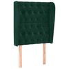 vidaXL Uzglavlje s u&scaron;ima tamnozeleno 83 x 23 x 118/128 cm bar&scaron;unasto