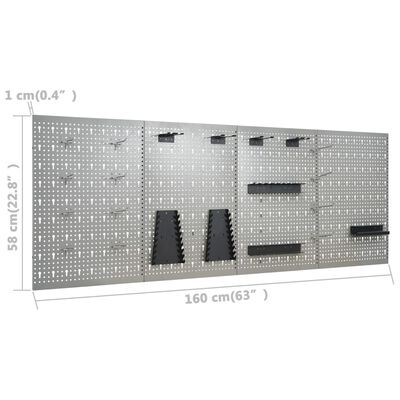 vidaXL Radni stol s četiri zidne ploče i dva ormarića