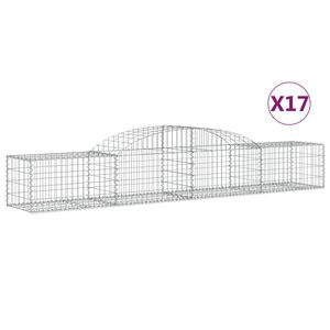vidaXL Lučne gabionske ko&scaron;are 17 kom 300x50x40/60 cm pocinčano željezo