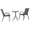 vidaXL Bistro set za vrt 3 kom. Siva Čelik