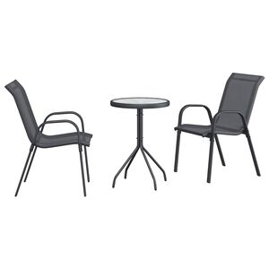 vidaXL Bistro set za vrt 3 kom. Siva Čelik