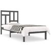 vidaXL Okvir za krevet od masivnog drva sivi 75 x 190 cm mali