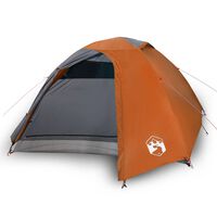 vidaXL Šator za 4 osobe sivo-narančasti 267 x 272 x 145 cm taft 185T