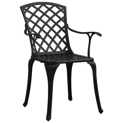 vidaXL Vrtne stolice od lijevanog aluminija 2 kom crne
