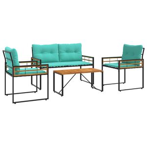vidaXL Set vanjskog namještaja s jastukom 4 pcs Tirkizna