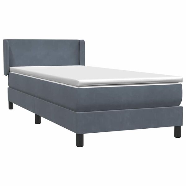 vidaXL Box Spring krevet s madracem tamno sivi 80x210 cm bar&scaron;un