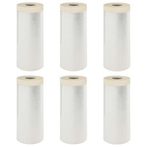 vidaXL Pra&scaron;kasta plahta s ljepilom 6 pcs *Transparent*an 140 x 3300 cm