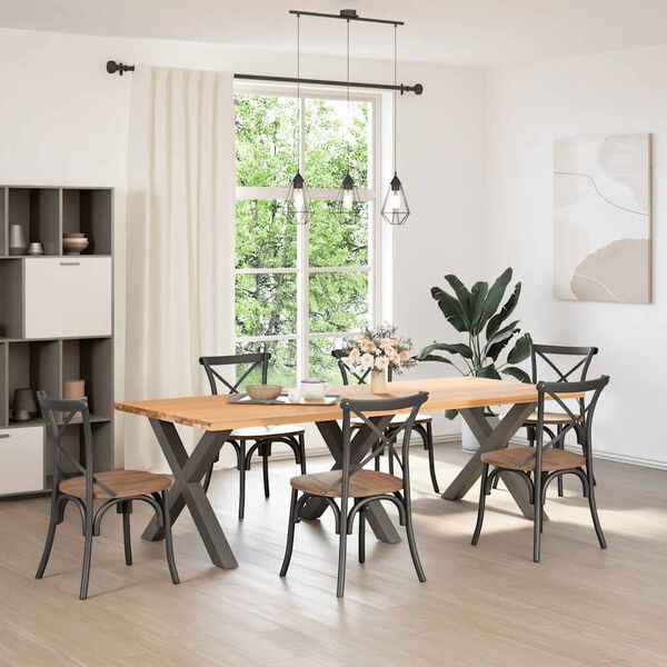 vidaXL Noge za blagovaonski stol u obliku slova X, 3 kom, antracit, 90 x (72-73) cm, čelik