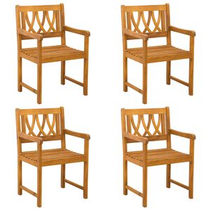 vidaXL Vanjska klupa 4 pcs Prirodna 56 x 55,5 x 90 cm