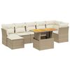 vidaXL 8-dijelni set vrtnih sofa od poliratana s jastucima bež