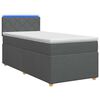 vidaXL Krevet s box springom, madracem i LED-om Tamnosiva 90 x 190 cm