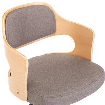 vidaXL Okretne blagovaonske stolice 2 kom smeđe-sive drvo i tkanina