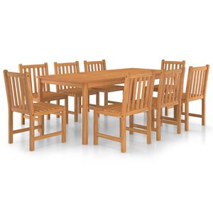 vidaXL Vrtni blagovaonski set od 9 dijelova 200 x 100 cm masivno tikovino drvo