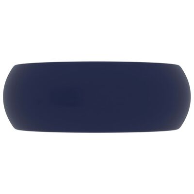 vidaXL Luksuzni okrugli umivaonik mat tamnoplavi 40 x 15 cm keramički