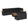 vidaXL 9-dijelni set vrtnih sofa s jastucima crni od poliratana