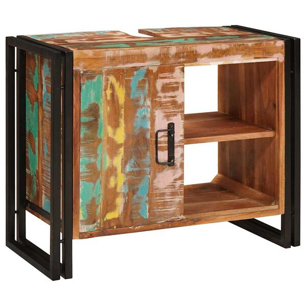 vidaXL Ormarić za umivaonik s policom &Scaron;areni Čvrsto drvo iz reciklaže