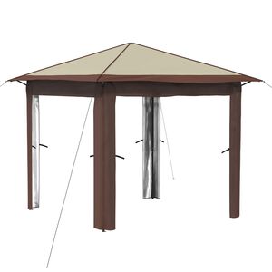 vidaXL Gazebo bez bočne strane 2,6 x 2,6 m Krema i smeđa