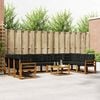 vidaXL Set vanjskih sofa s jastukom 11 pcs Prirodna i crna