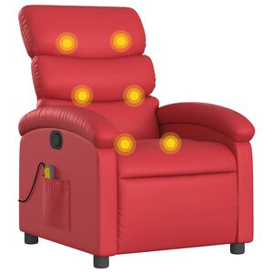 vidaXL Masažni naslonjač od umjetne kože crveni