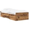vidaXL Okvir kreveta s pohranom s ladicama Staro drvo 80 x 200 cm