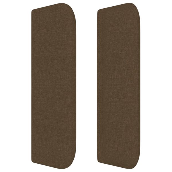 vidaXL Uzglavlje s u&scaron;ima tamnosmeđe 163x16x78/88 cm od tkanine