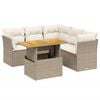vidaXL 5-dijelni vrtni set sofa s jastucima bež od poliratana