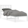 vidaXL Metalni okvir krevet bez madraca s uzglavljem bijeli 75x190 cm